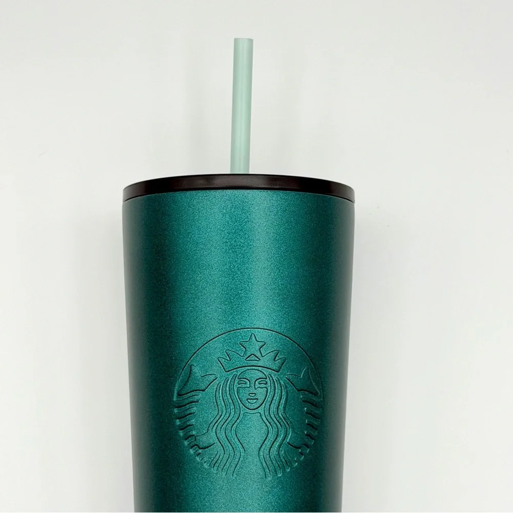 Starbucks 24oz Matte‎ Dark Green Cold Cup Tumbler – Used